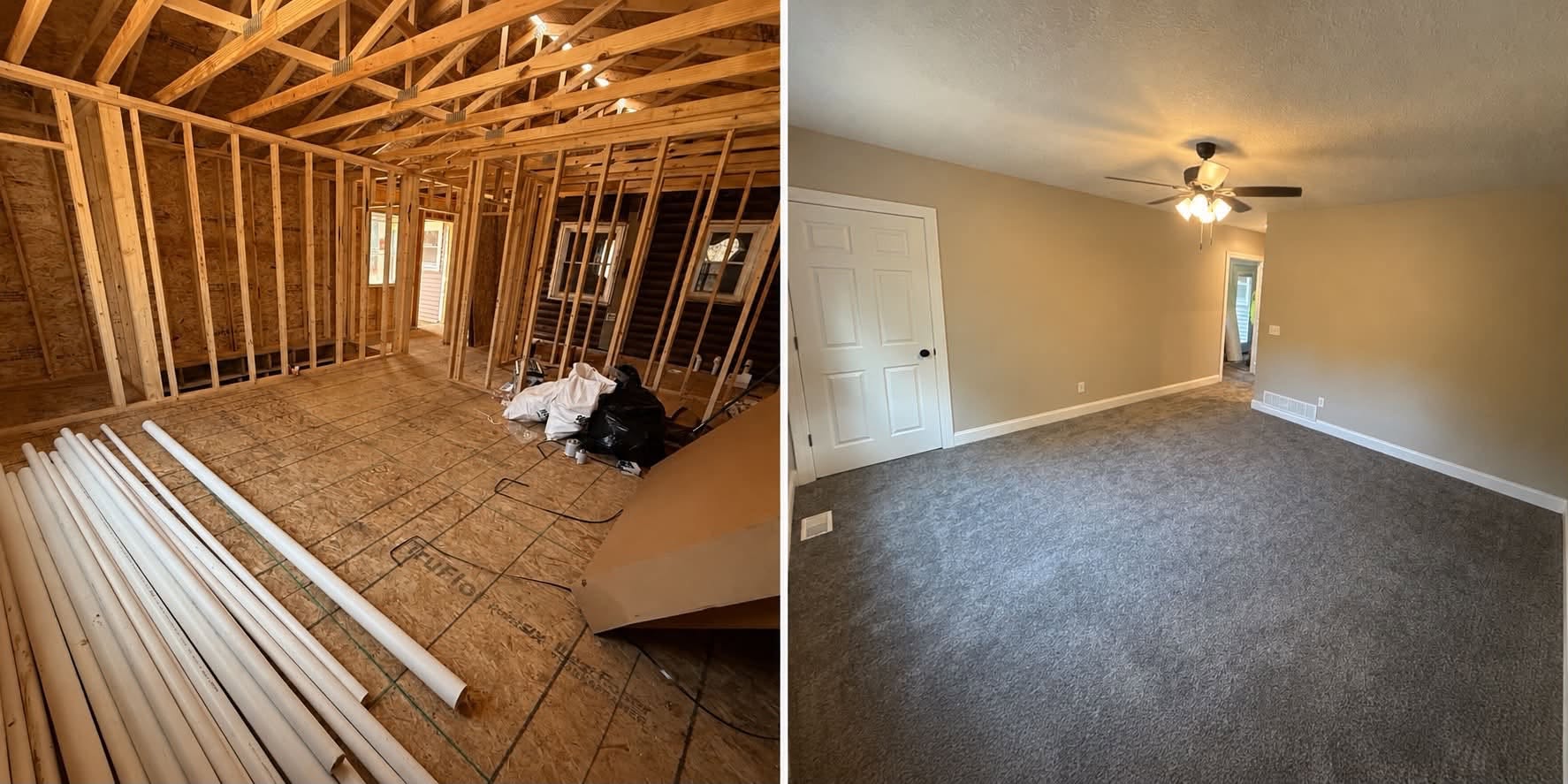 Home addition interior Davenport Iowa